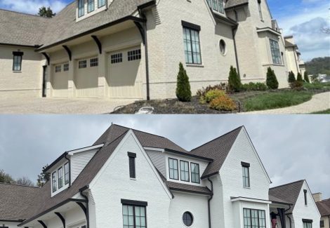 before and after of painted house exterior