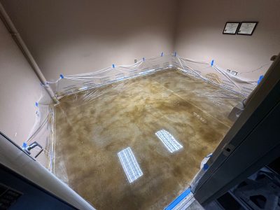 concrete floor with epoxy coating