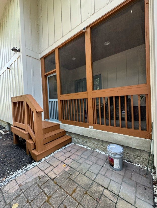stained wooden steps and balcony enclosure Preview Image 4