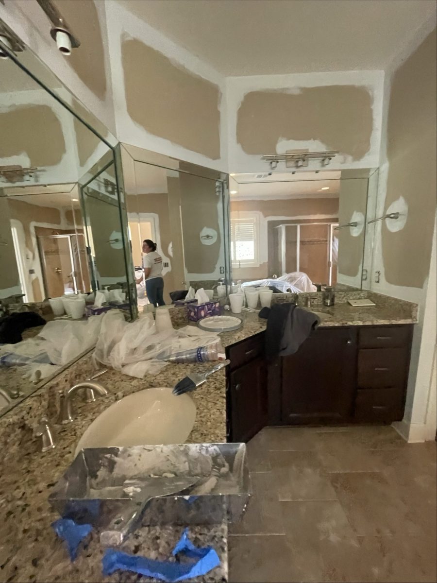 home bathroom with primer spots before repaint Preview Image 7