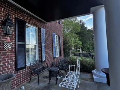 front porch of brick home