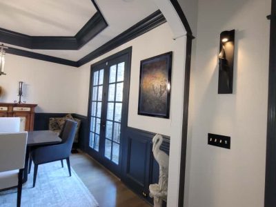 home interior with painted trim and wainscoting