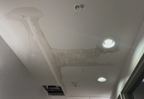 water damage on ceiling