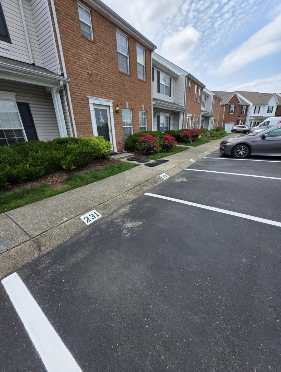 residential parking lot with fresh striping Preview Image 1