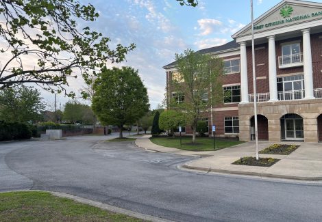 bank and parking lot