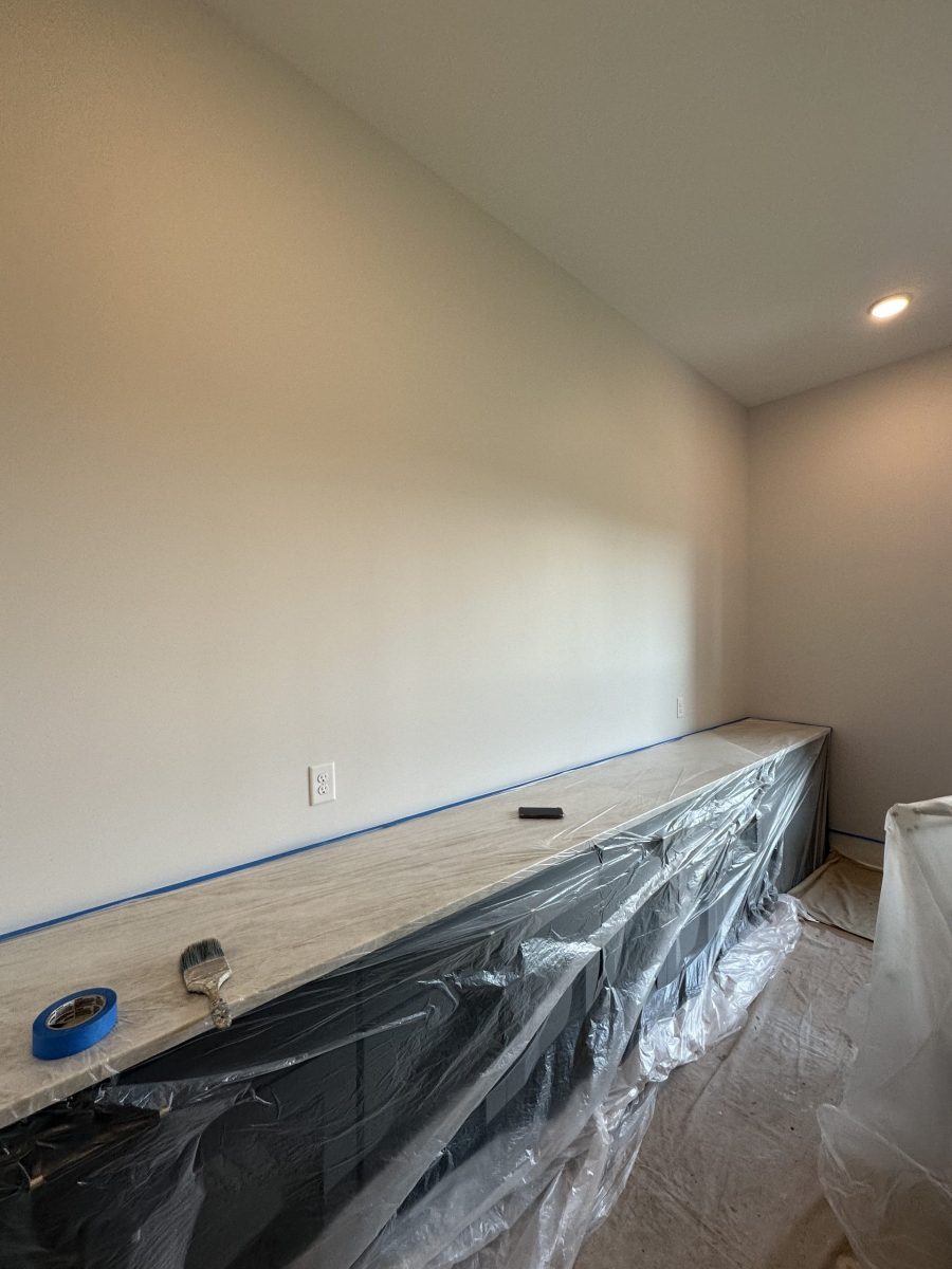 home interior room with plastic sheeting before repaint Preview Image 2