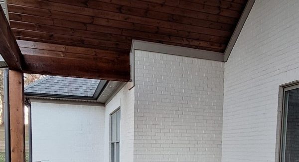 elevated covered deck after restoration