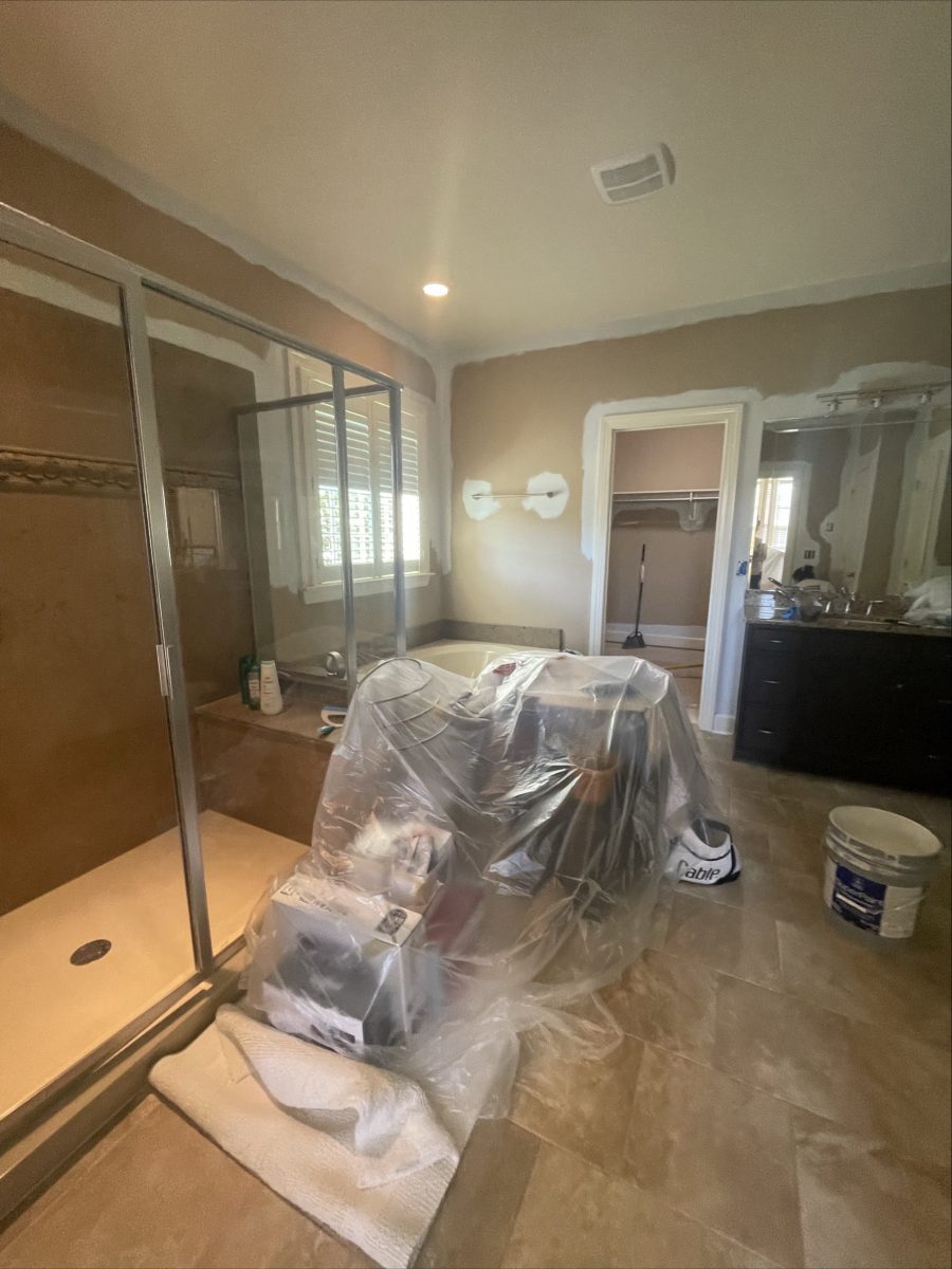 home bathroom with primer spots before repaint Preview Image 6