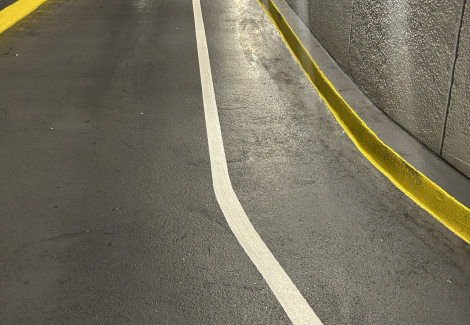 parking garage with restriping