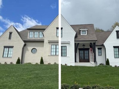 before and after of painted house exterior