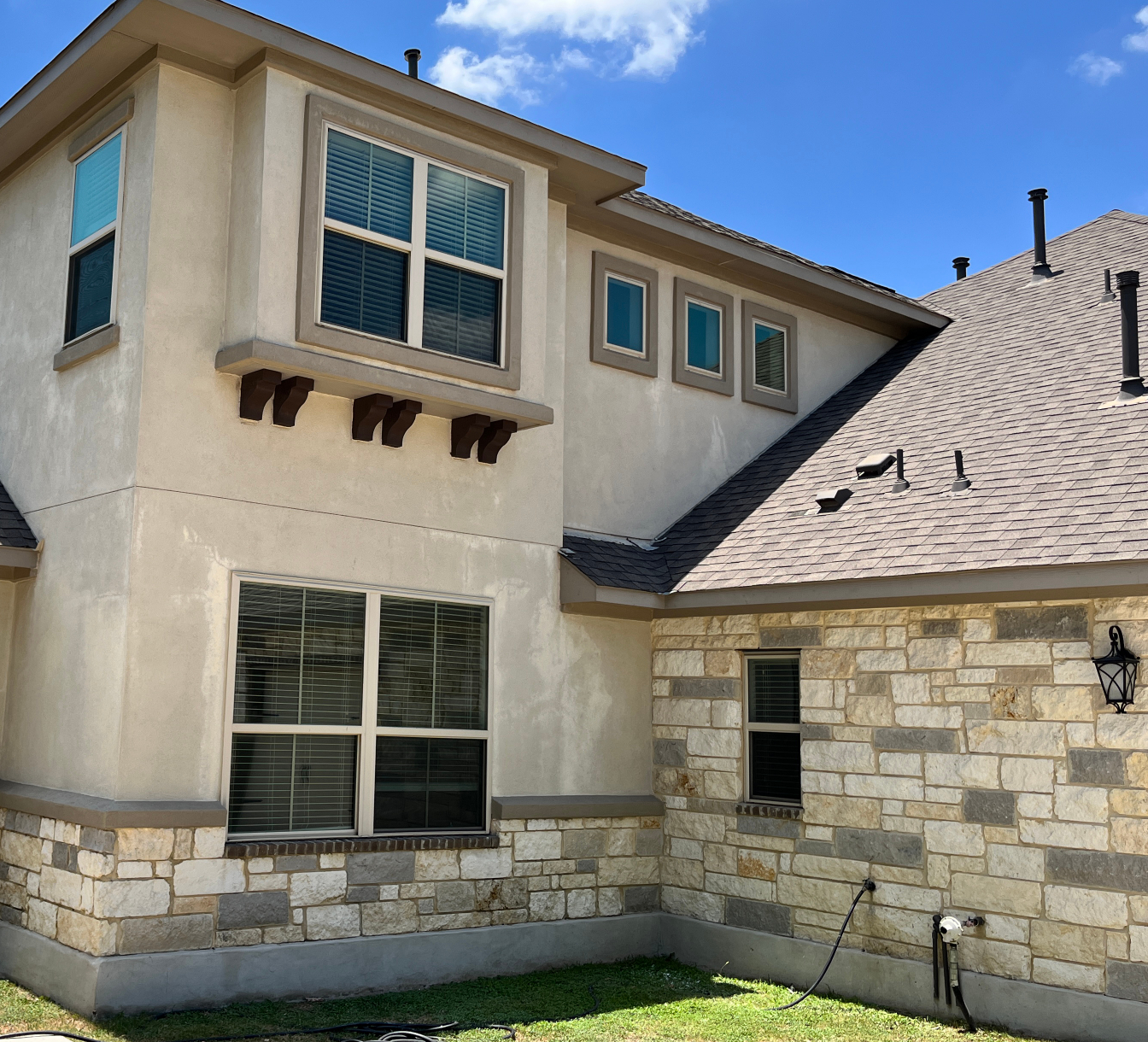 Stucco House Painting & Repair in New Braunfels, TX Before