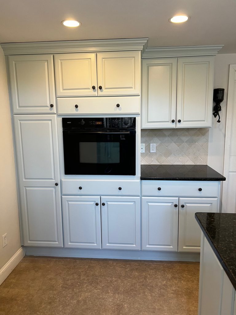 kitchen cabinet painting project in Needham,MA after photo