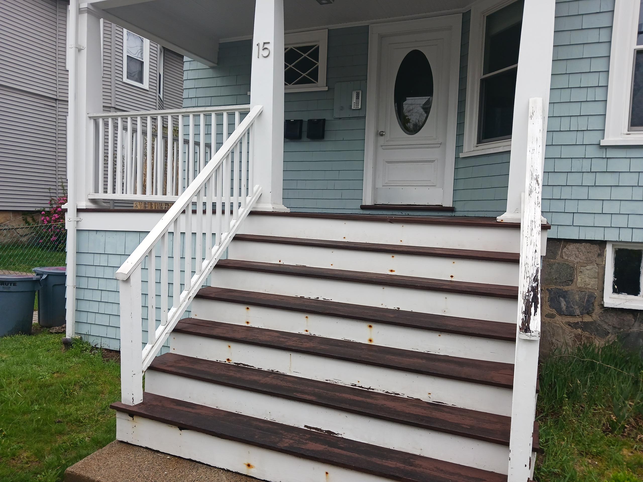 Porch Stairs Painting before
