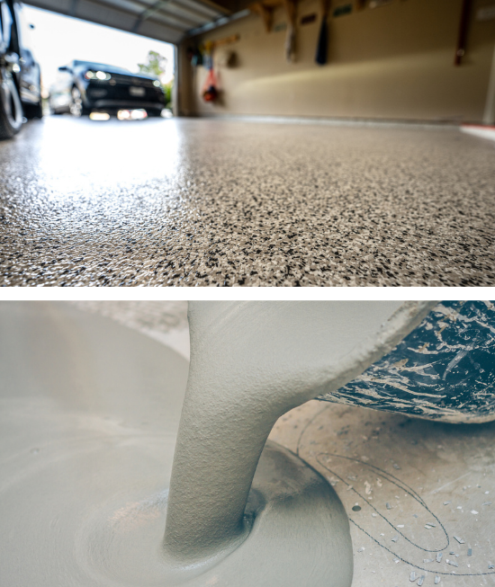 Concrete staining and epoxy floor coating