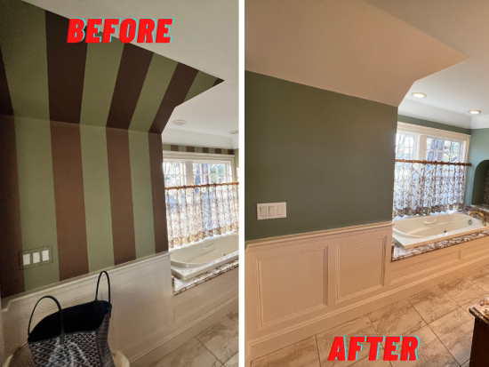 before and after wallpaper removal in Wellesley MA