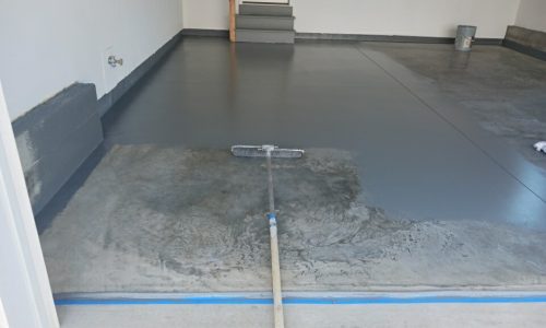 Epoxy garage floor (during )