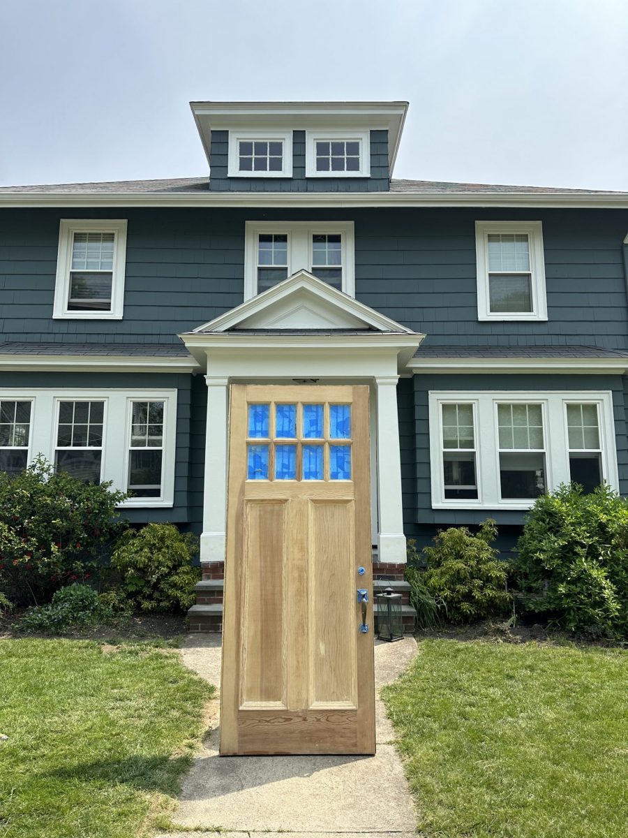 door stained light brown in Needham, MA Preview Image 1