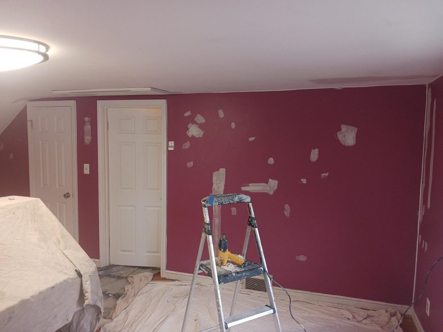 bedroom wall being prepared for painting Preview Image 4