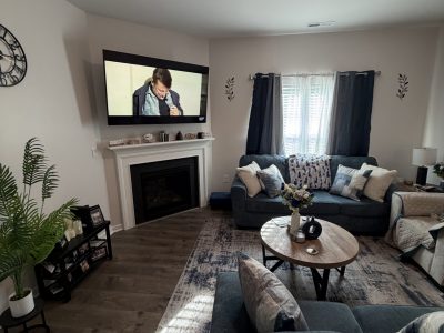 white painted home interior