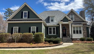 house exterior with green painted siding