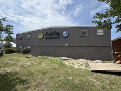 painted exterior of fire department facility
