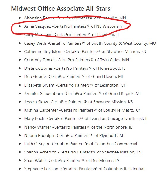 midewst office associates all stars