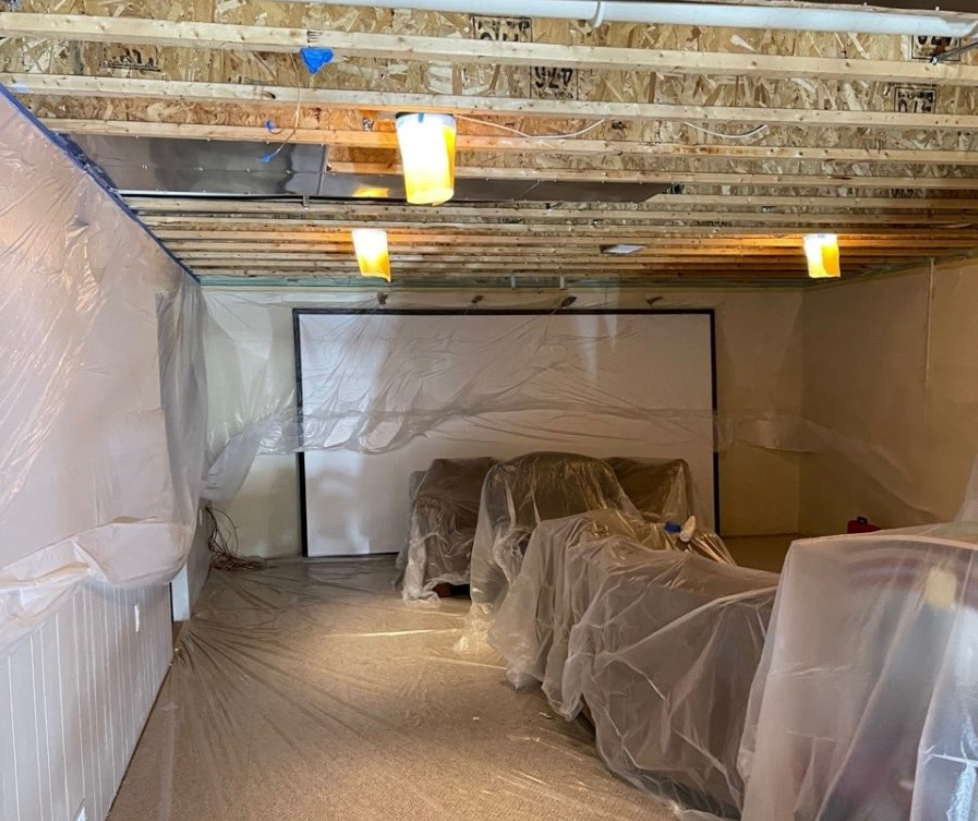 prep for movie room conversion in green bay