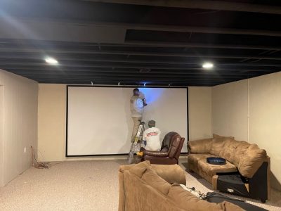 basement movie room painted