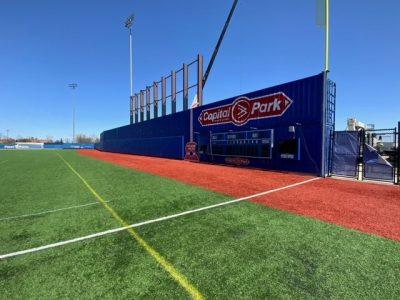 outfield wall painted