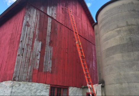 Barn painting in progress