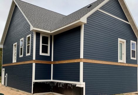 Exterior painting on new house
