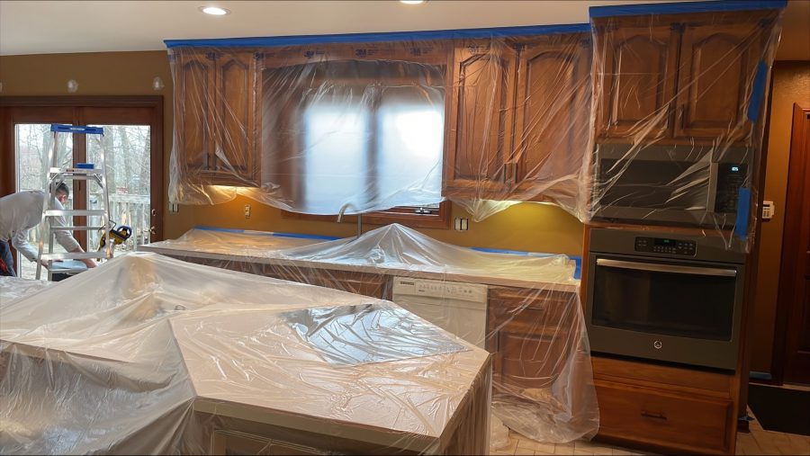 prep work to protect cabinets when painting Preview Image 4