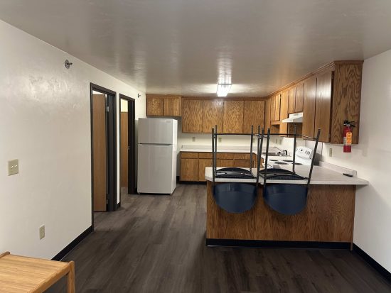 student housing kitchen