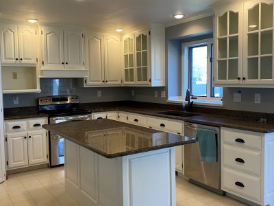 cabinet restoration project after photo