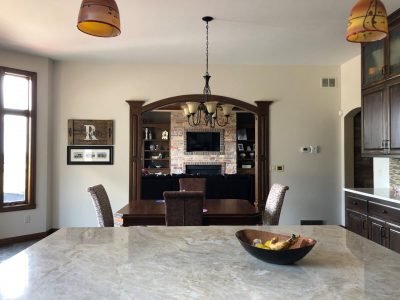 Finished kitchen walls and ceiling