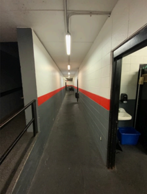 hallway with worn grey and white paint Preview Image 8