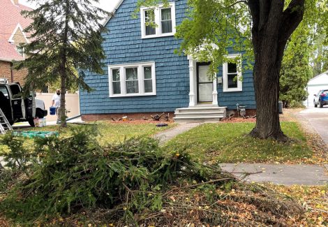 front of home after staining project