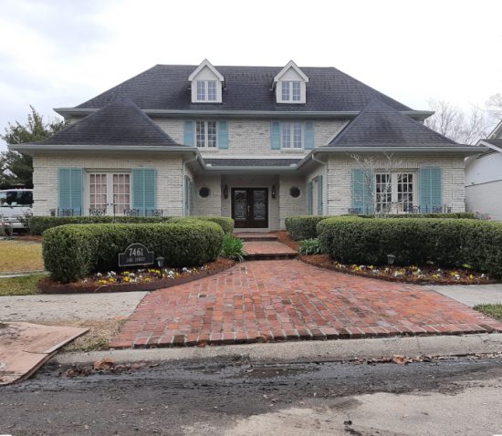 after we lime washed this brick house in Lakeview LA.