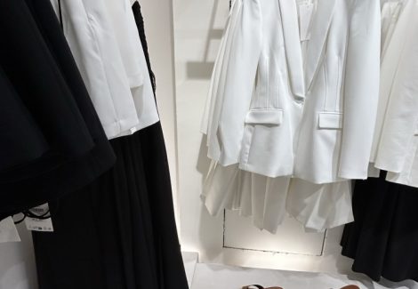 retail store clothing display after water damage repair