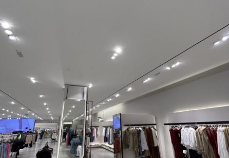 retail store ceiling after water damage repair