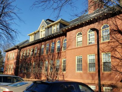 exterior painting project of an apartment building in newton ma