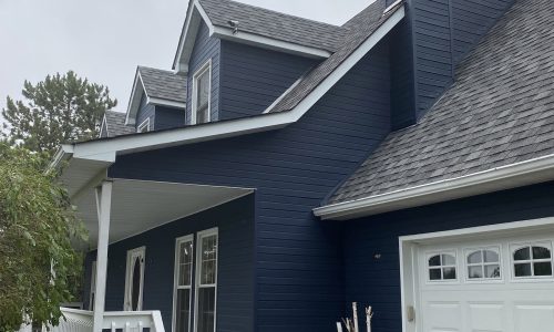 Exterior Painting with a Dark Blue Coat