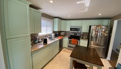 Green Tone Kitchen Cabinet