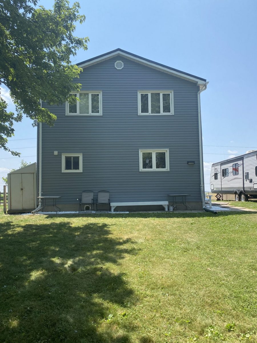 Home siding repainted