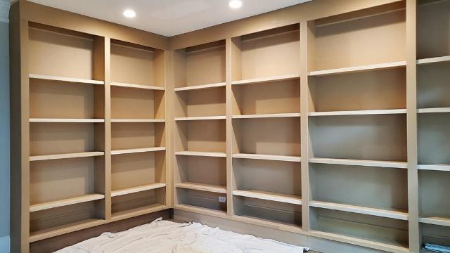 repainted bookshelf in alpharetta - before photo