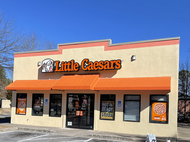 photo of repainted little caesars in lithonia by certapro painters of duluth and norcross
