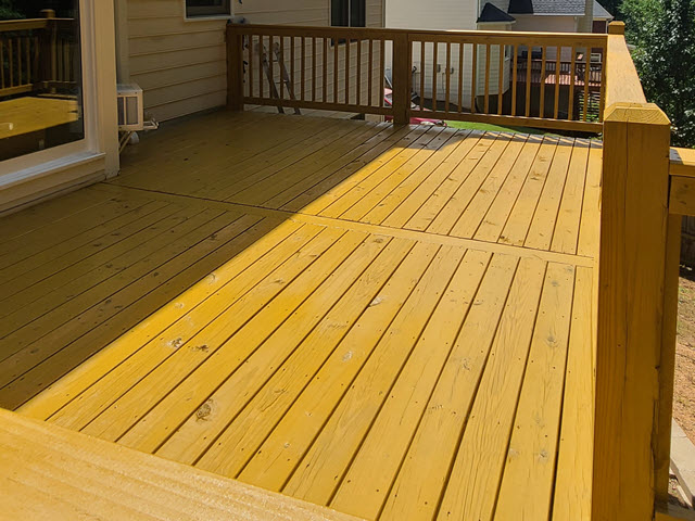 photo of stained wood deck in norcross width=