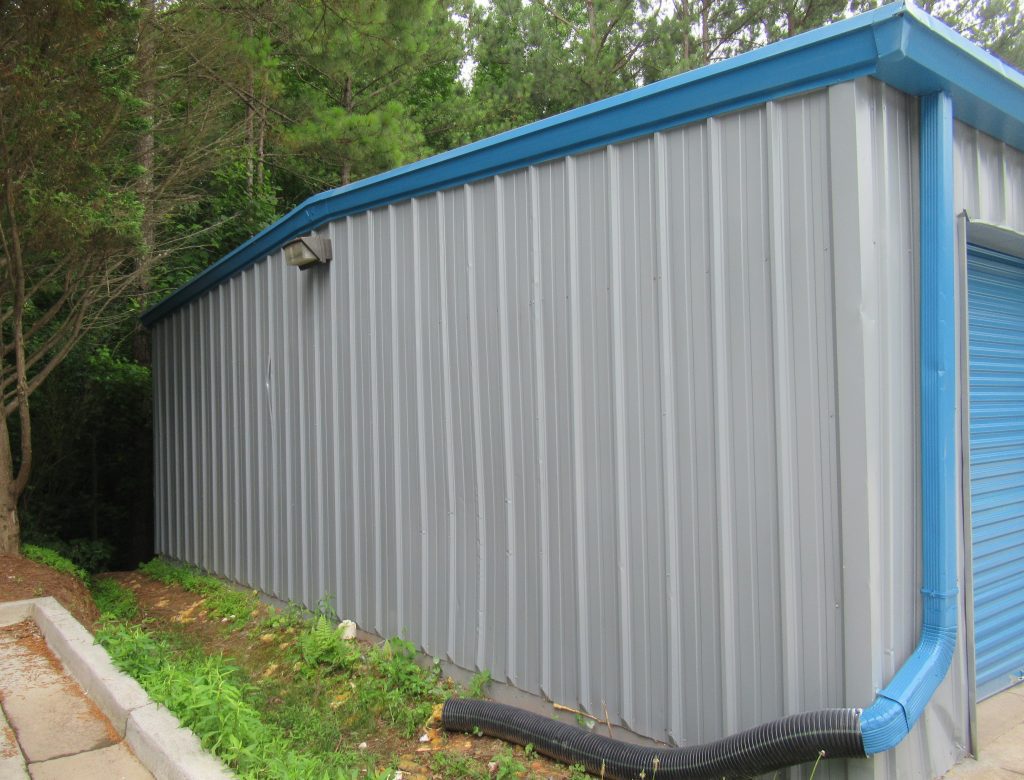 side of storage unit after repainting
