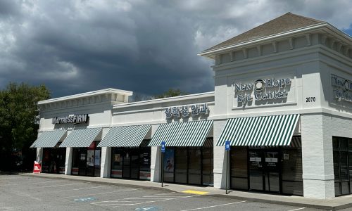 Shopping Plaza Front After Painting