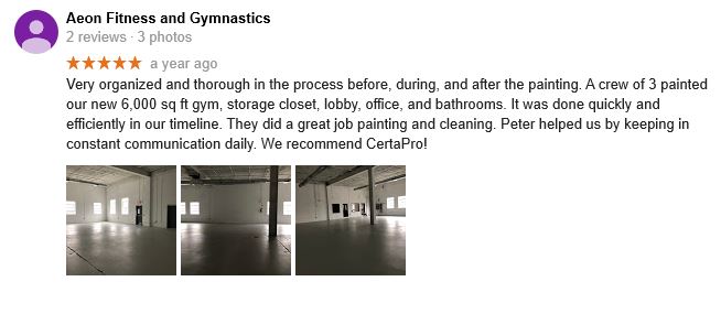 commercial painting customer testimonial